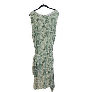 Vermont Country Store Womens Green Tropical Floral Print Beach Dress 3X Vacation
